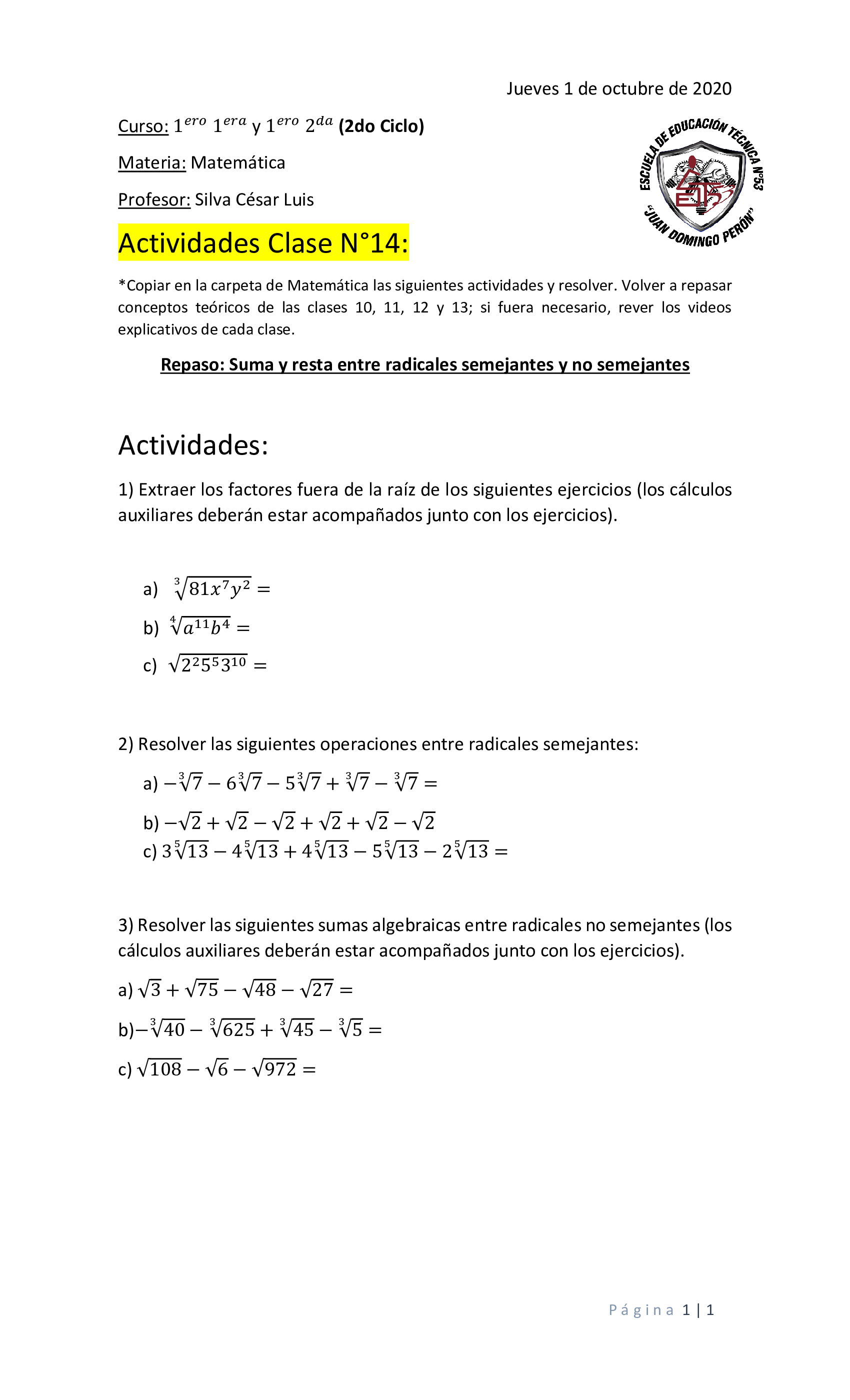 Clase 14 - Única Parte