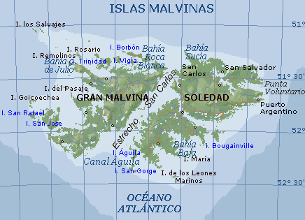 Mapa Islas Malvinas