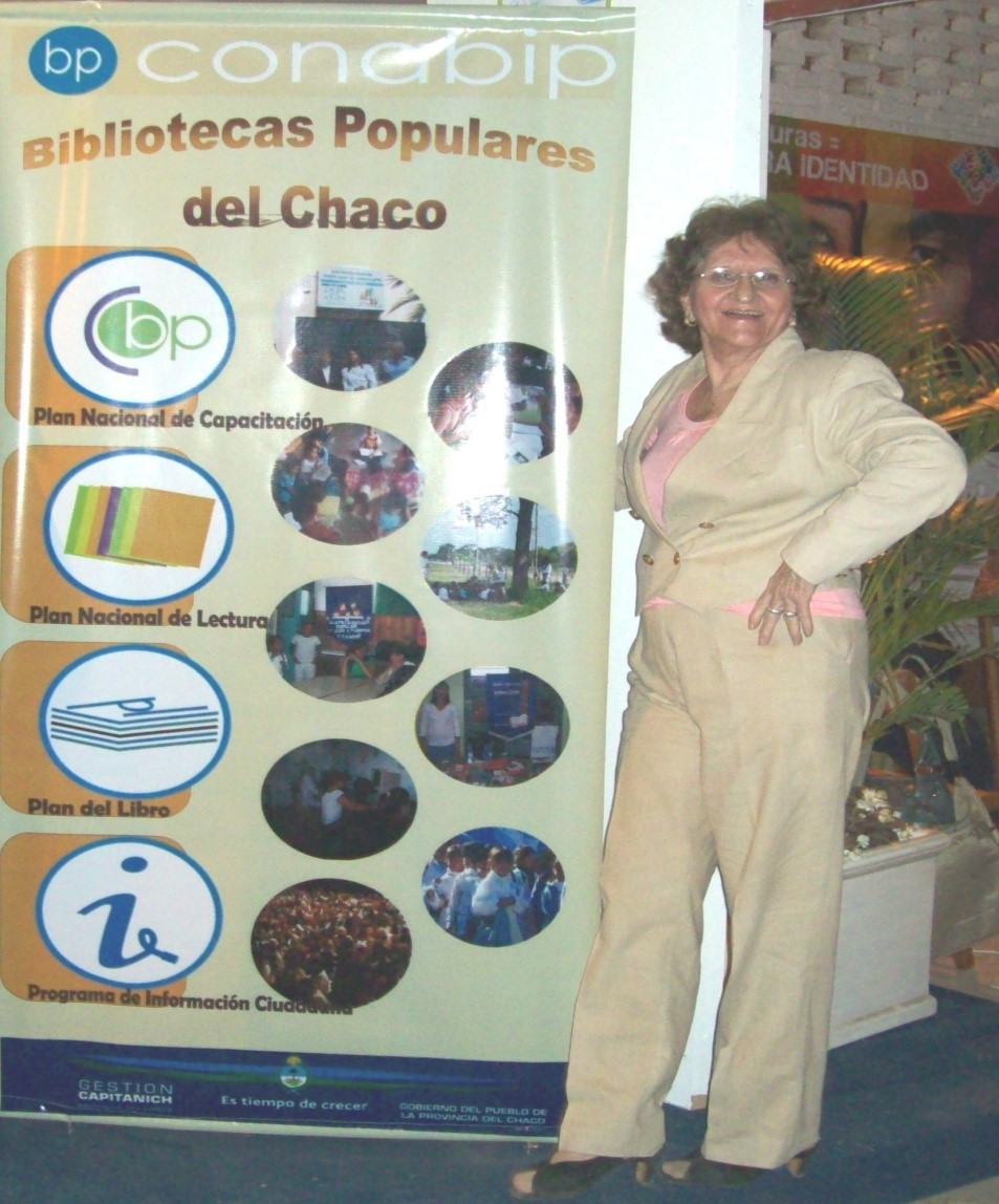 María Elena Mansilla de Lizondo banner CONABIP bcas populares del Chaco