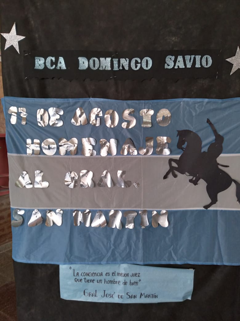 La Biblioteca escolar Domingo Savio conmemora el fallecimiento del padre de la Patria.